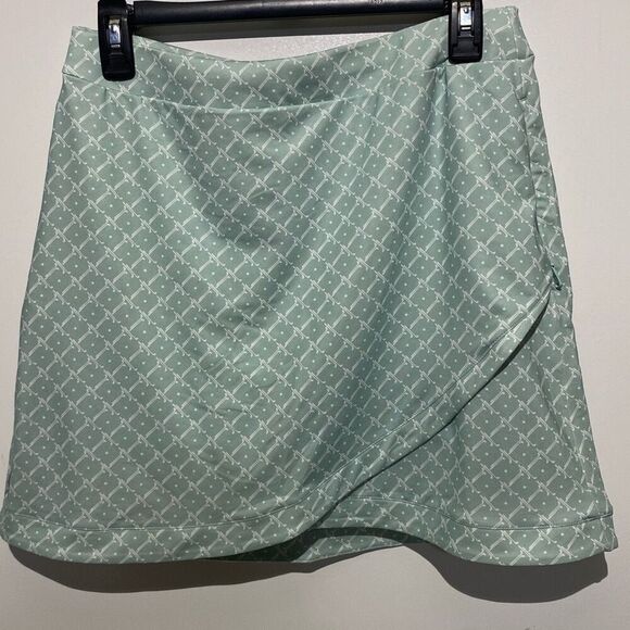 RLX Ralph Lauren Women's Green White Air Flow Printed Stretch Skort Size Medium - Picture 1 of 11